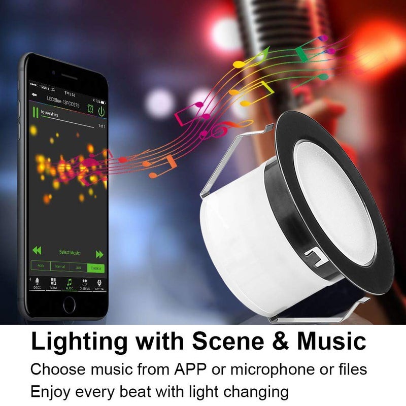 FVTLED WiFi LED Deck Lights Kit RGBW, 10pcs Î¦1.77 Smart Phone Control Low Voltage Recessed Muticolor & Warm White Soffit Yard Path Stair Decor Lamp Fit for Alexa Google Home, Black Shell - Image 4